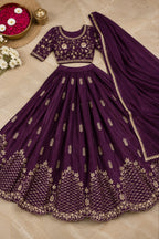 Georgette Embroidered Lehenga Choli Set 3