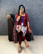 🍁🌸Viral Kalamkari khalahasti  kota chex kurti with kalamkari dupatta🌸🍁 6
