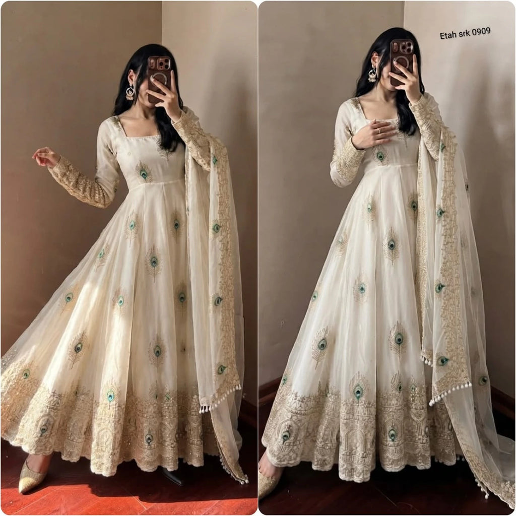 Fendy Silk Gown with Dupatta 5