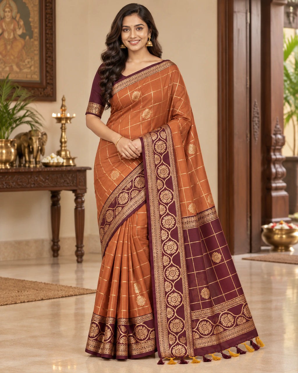 Soft Silk Saree with Blouse 10