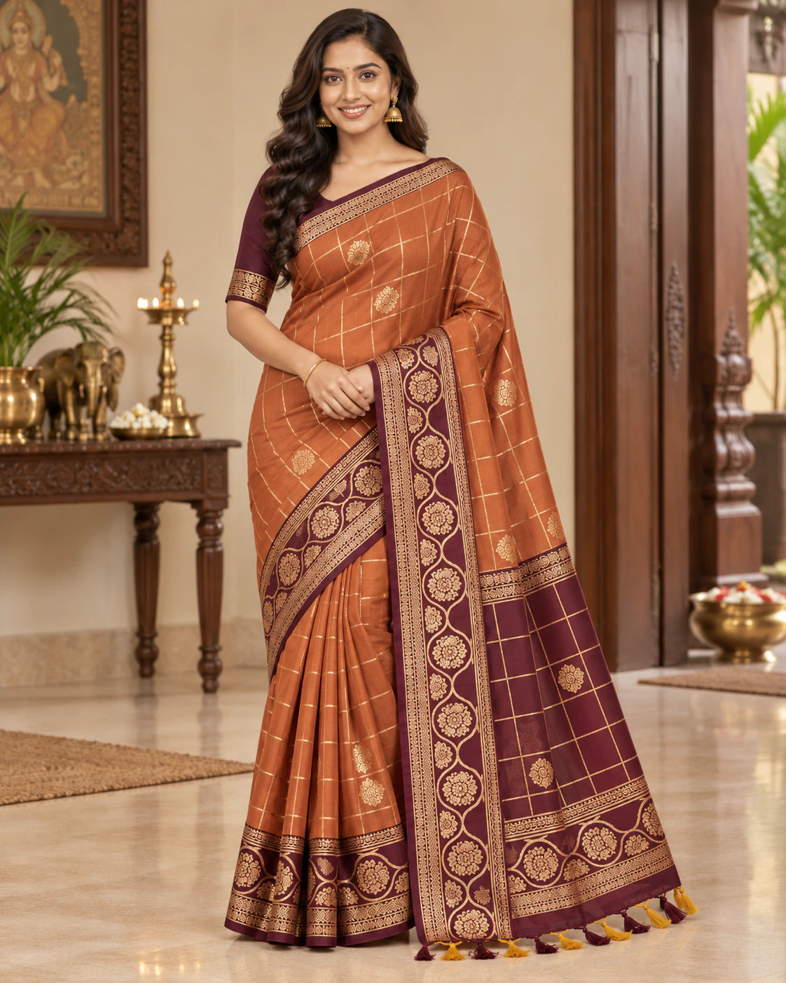 Soft Silk Saree with Blouse 10