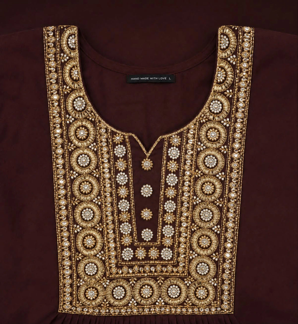 Mehrab Designer Anarkali Suit Set with Gold Embroidery 2