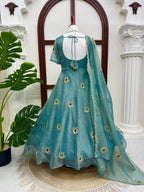 Salsa Silk Gown with Pant Set & Dupatta 8