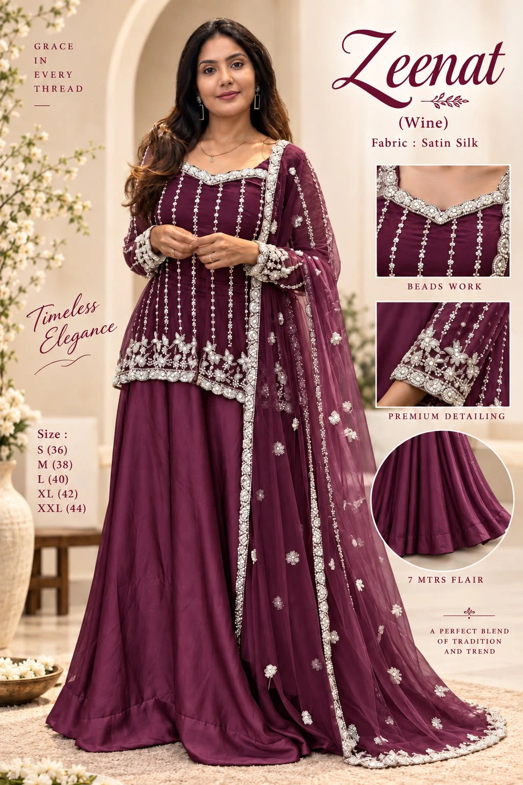 Silk Satin Lehenga Set 1