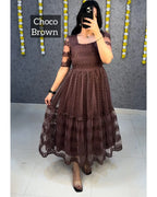 😍Beautiful Elegant Flower Embroidery Sequence Work Frocks😍 3