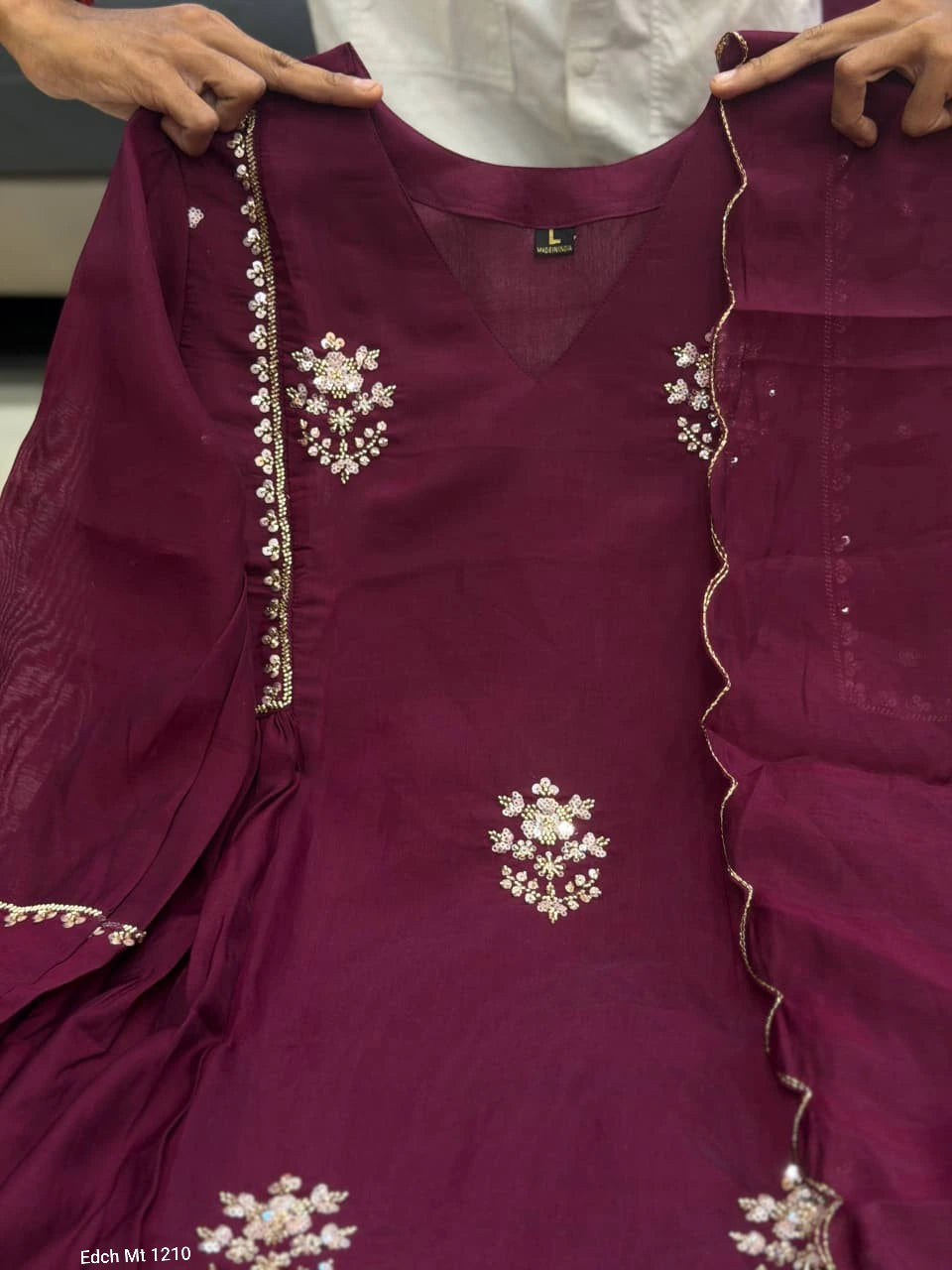 Mul Chanderi Anarkali Kurti Set 6