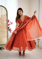 ❤️❤️Premium Sequence Designer Anarkali Three Piece Set😍😍 6