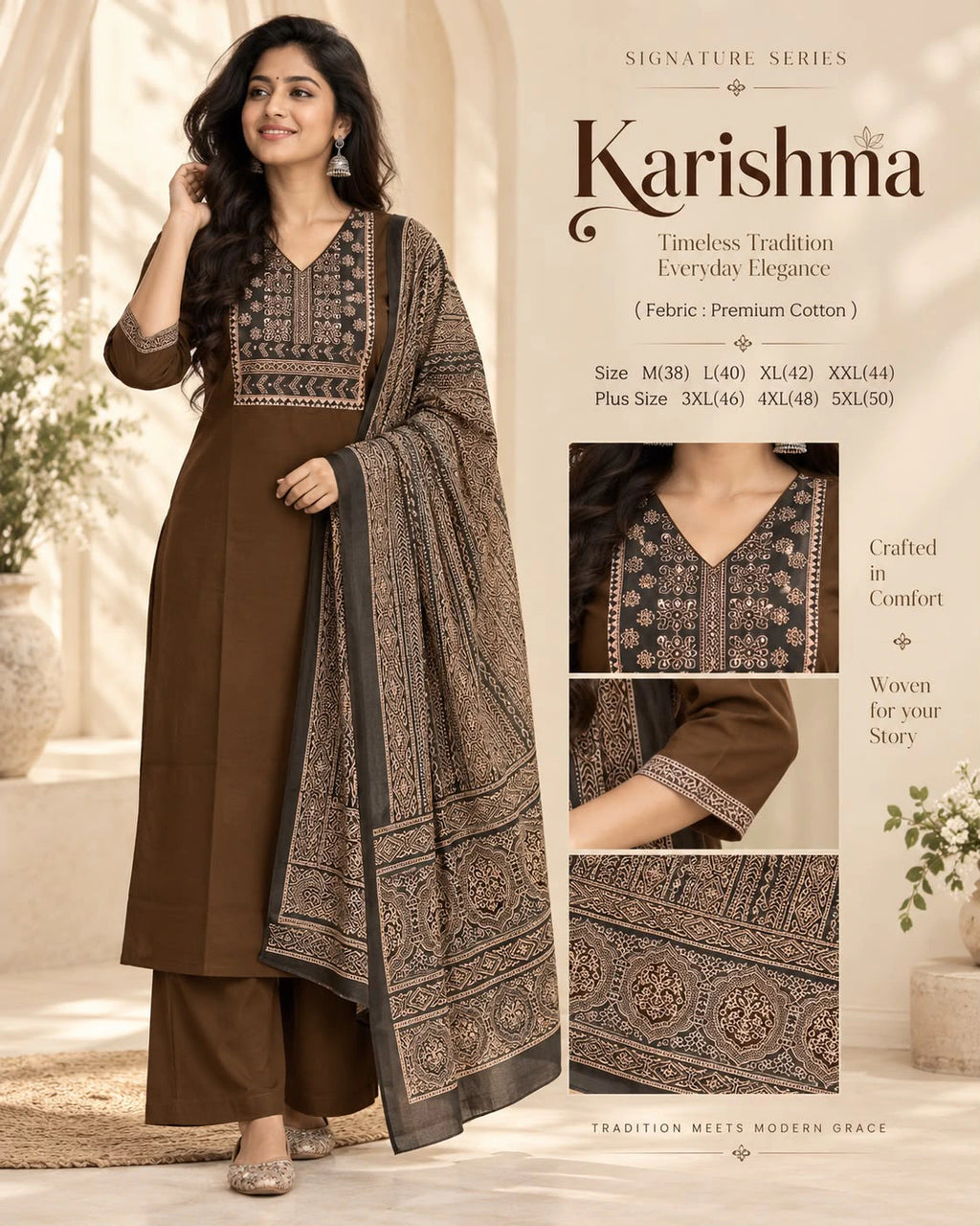 Cotton Ajrakh Print Kurta Set 1