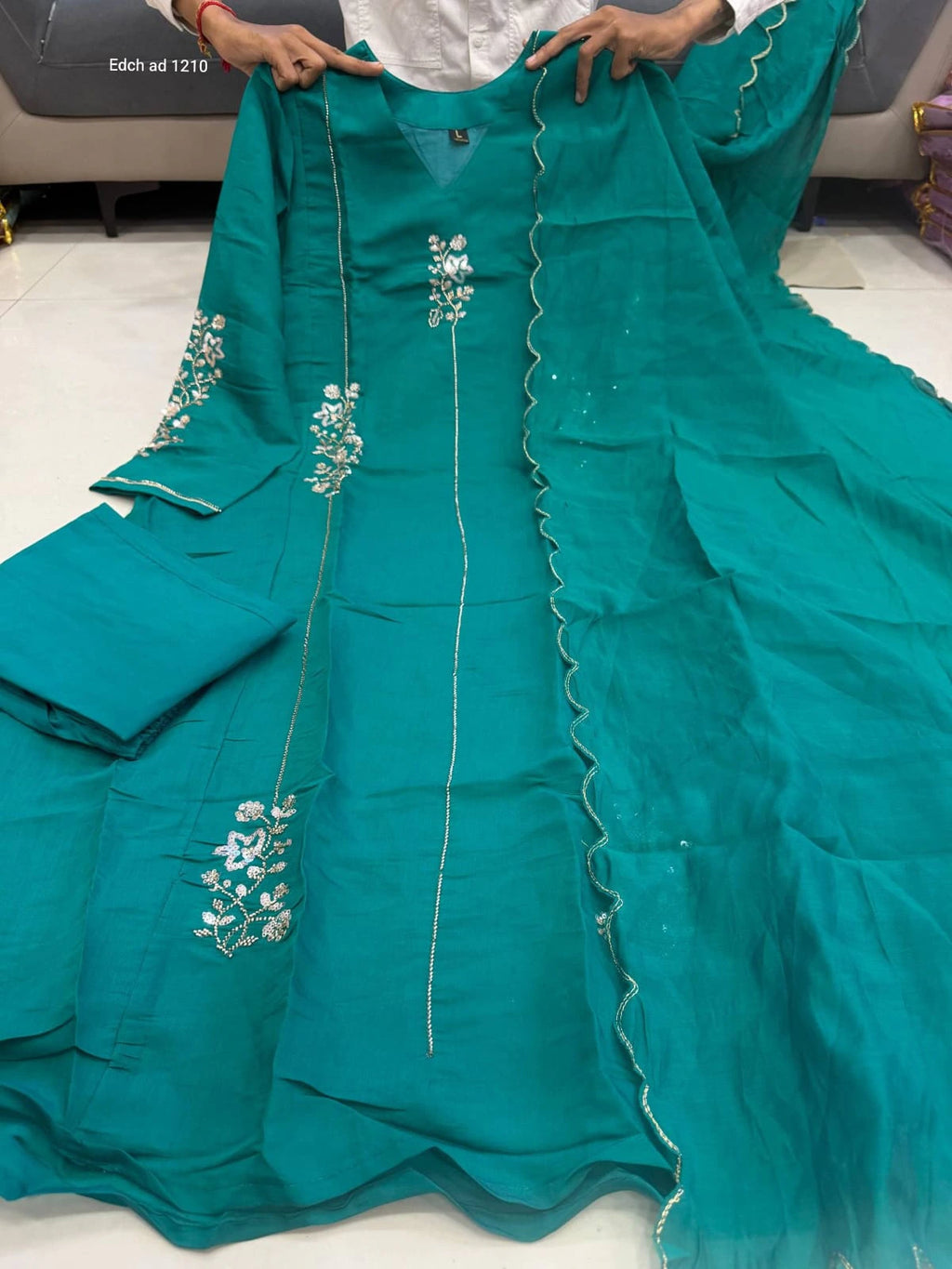 Cotton Embroidered Anarkali Kurti Set 6