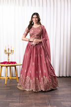 Georgette Embroidered Lehenga Choli Set 7