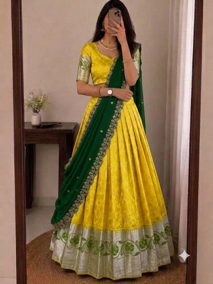 Kanjivaram Silk Lehenga Set 9