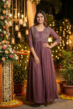 Ready to wear gown with embroidery and hand work 8