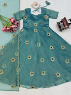 Salsa Silk Gown with Pant Set & Dupatta 7