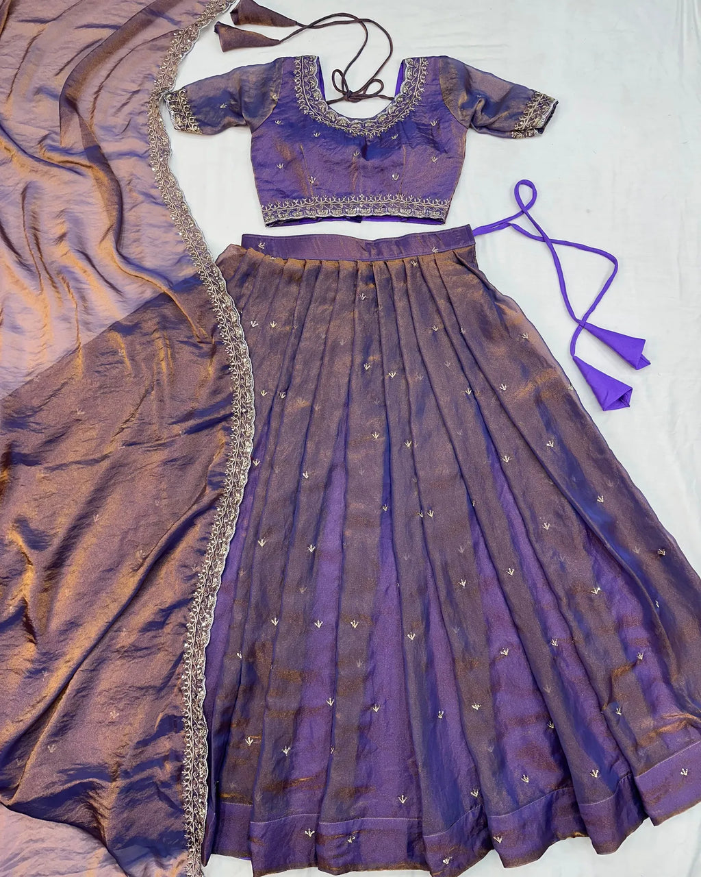 Traditional Tissue Silk Lehenga Choli Set 3