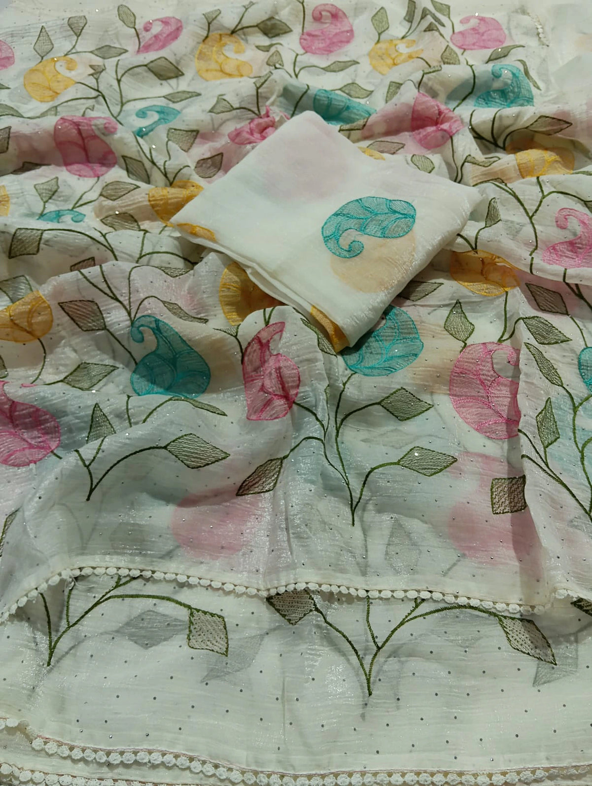 Chiffon Embroidered Saree 4