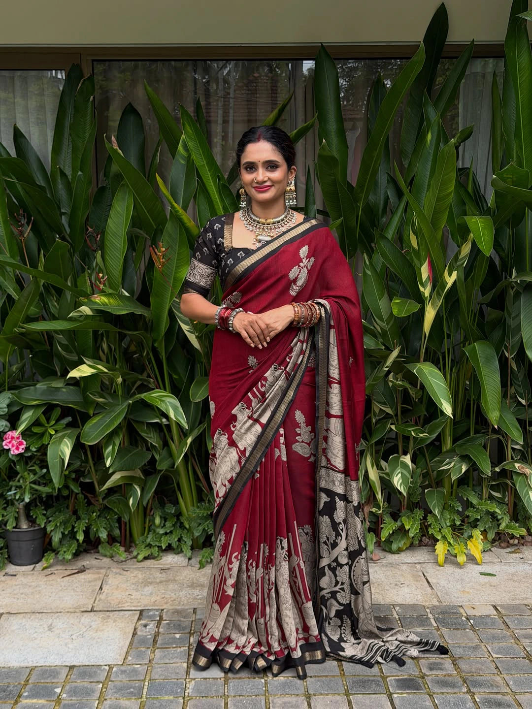 Georgette Zari Border Saree 1