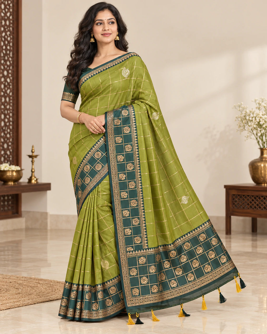 Soft Silk Saree with Blouse 8