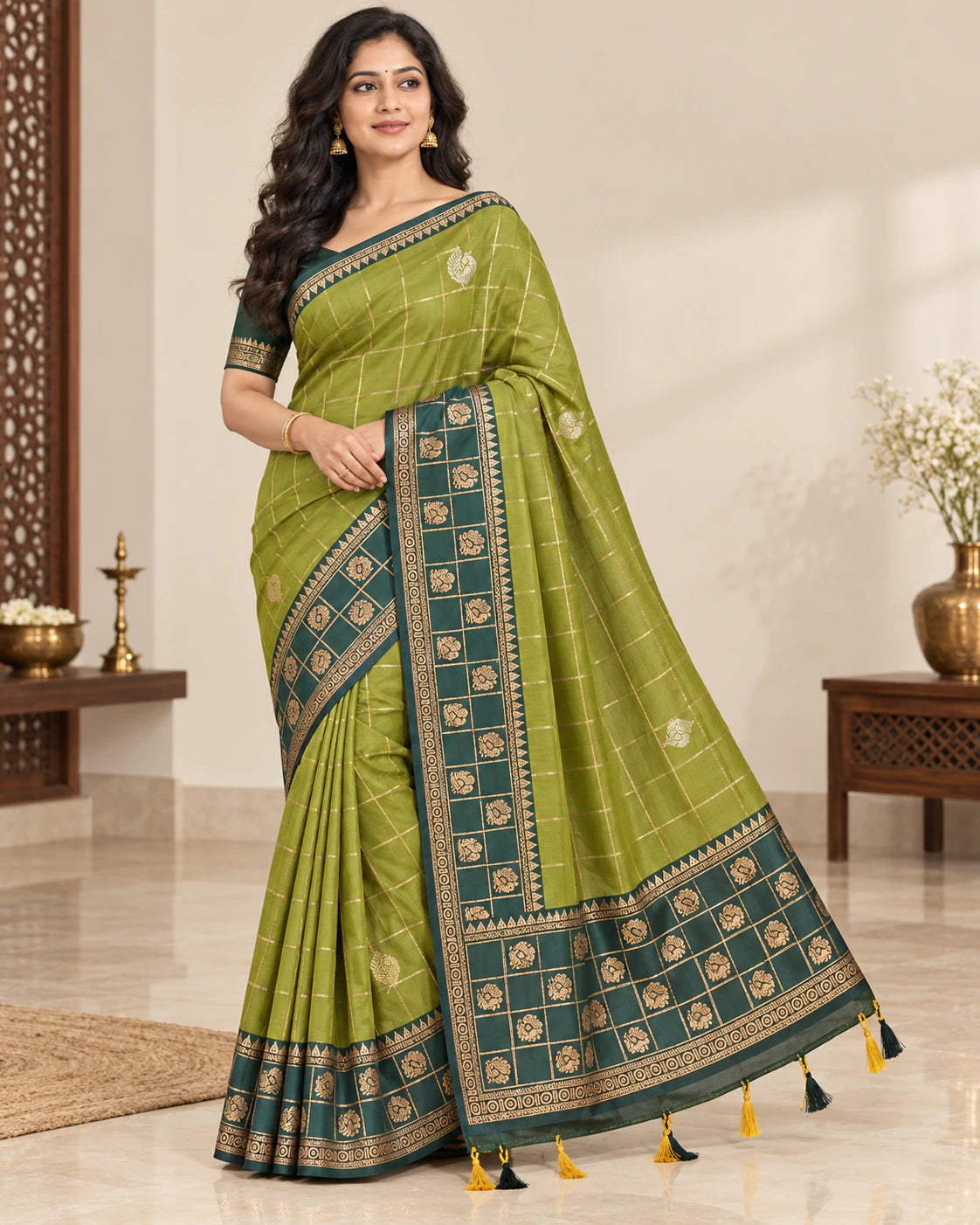 Soft Silk Saree with Blouse 8