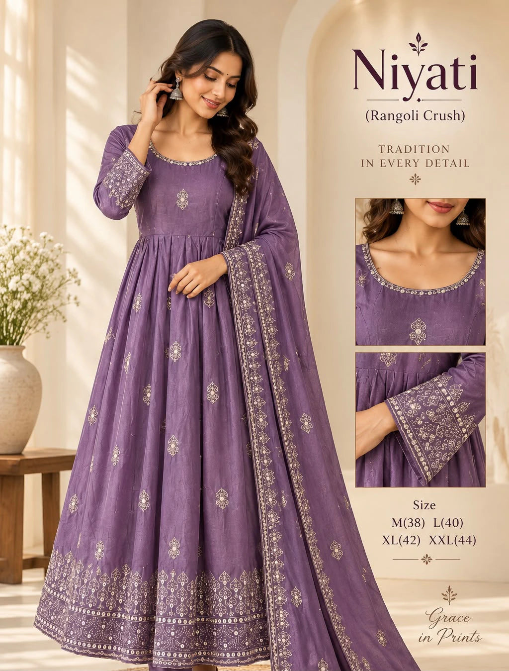 Rangoli Crush Anarkali Suit 4