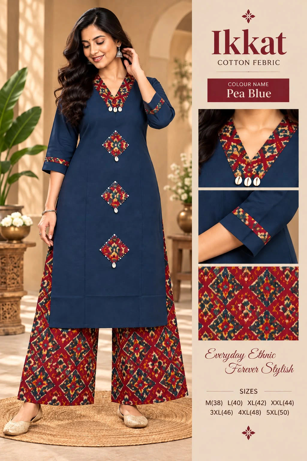 Cotton Ikkat Co-ord Set for Women 3