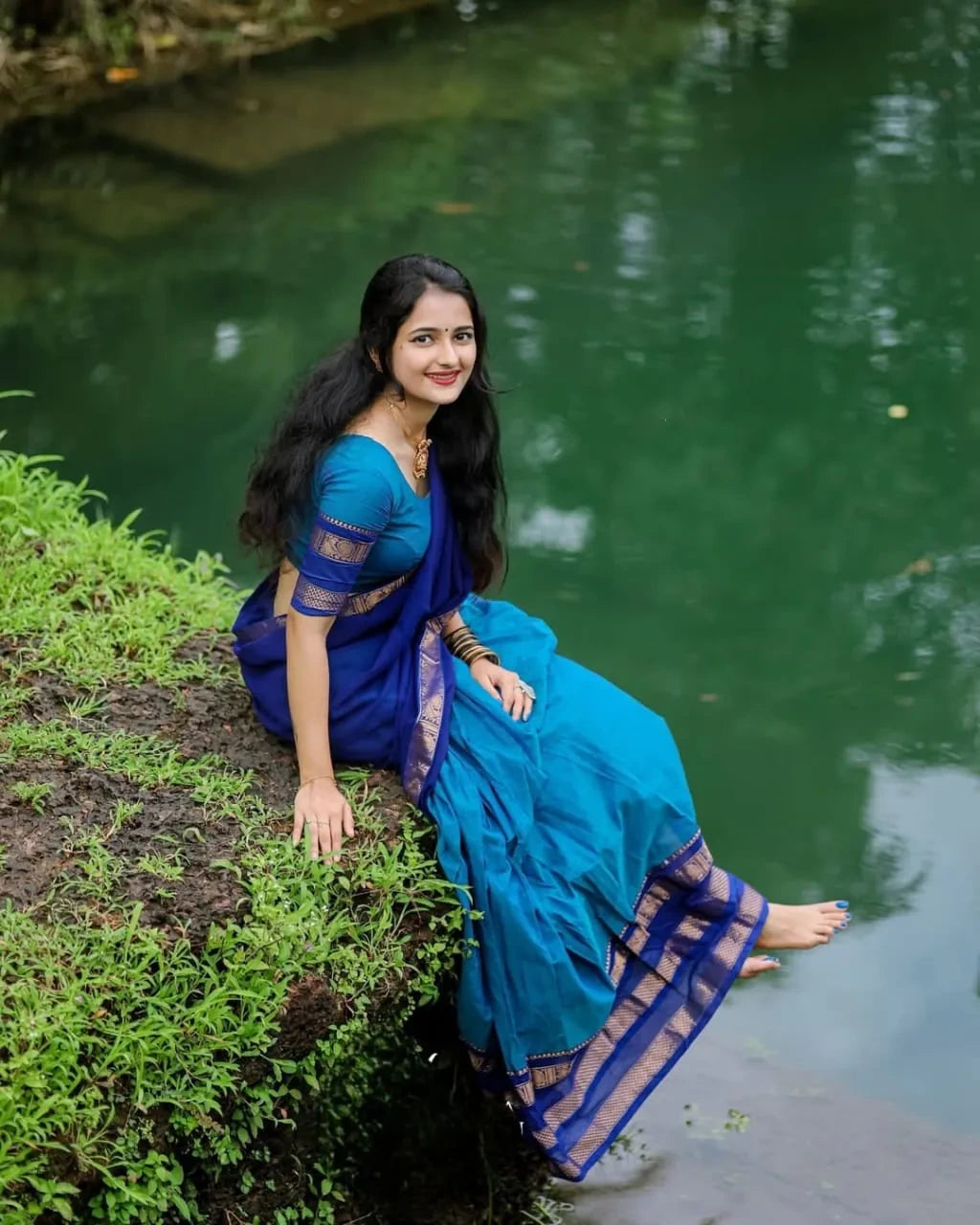 🌷🌷Traditional Kanjivaram Silk Half-Sarees🌷🌷 1