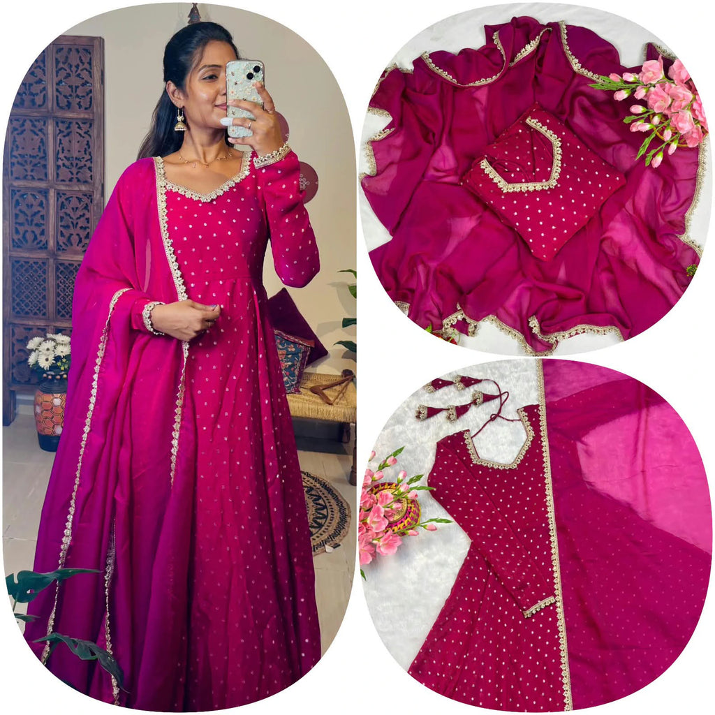 Nc Moss Gown with Dupatta 1