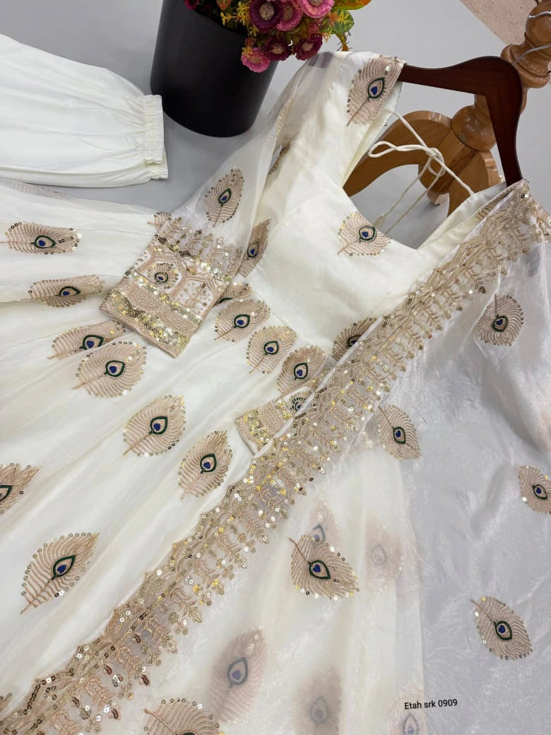 Fendy Silk Gown with Dupatta 4