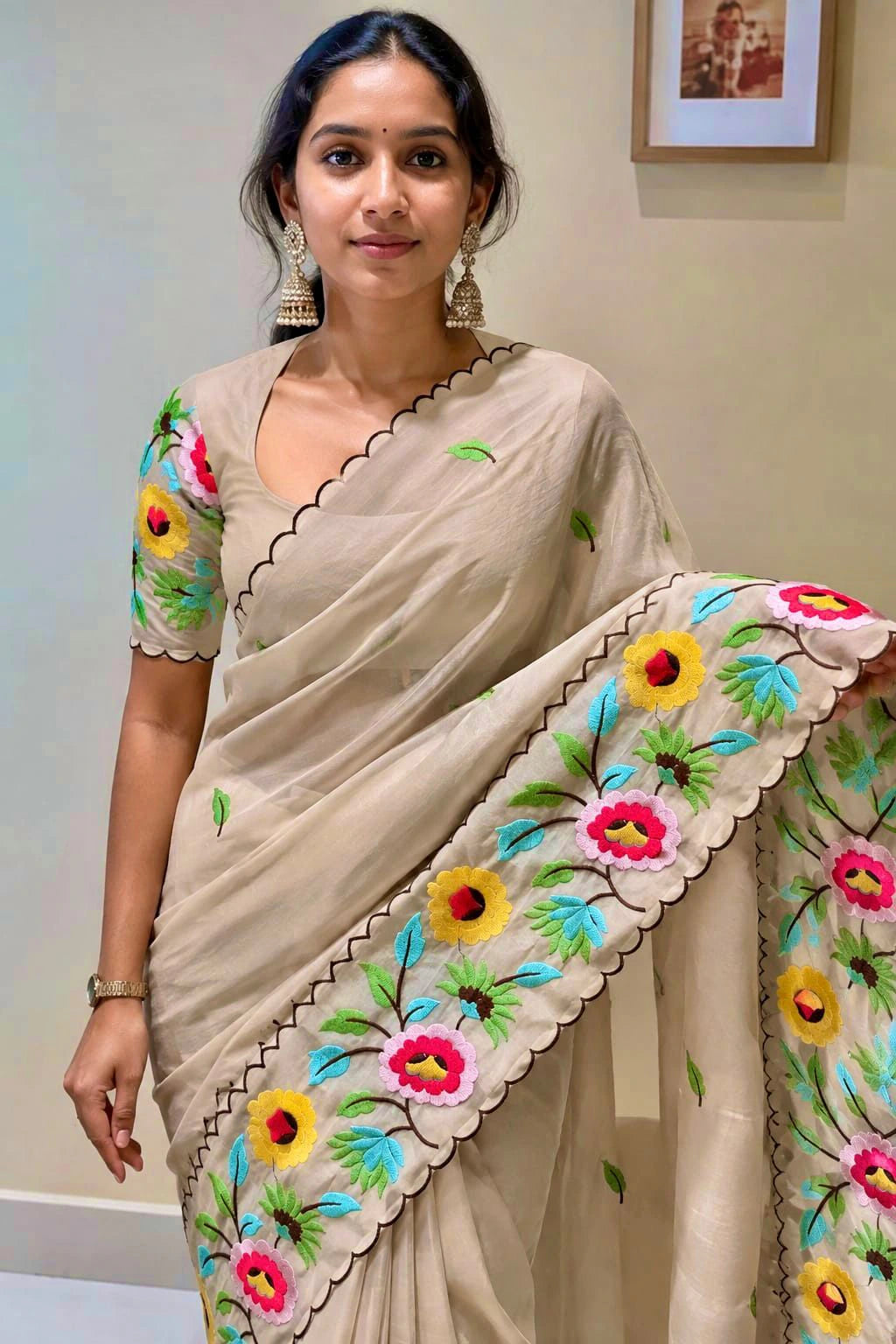 Georgette Embroidered Saree 8