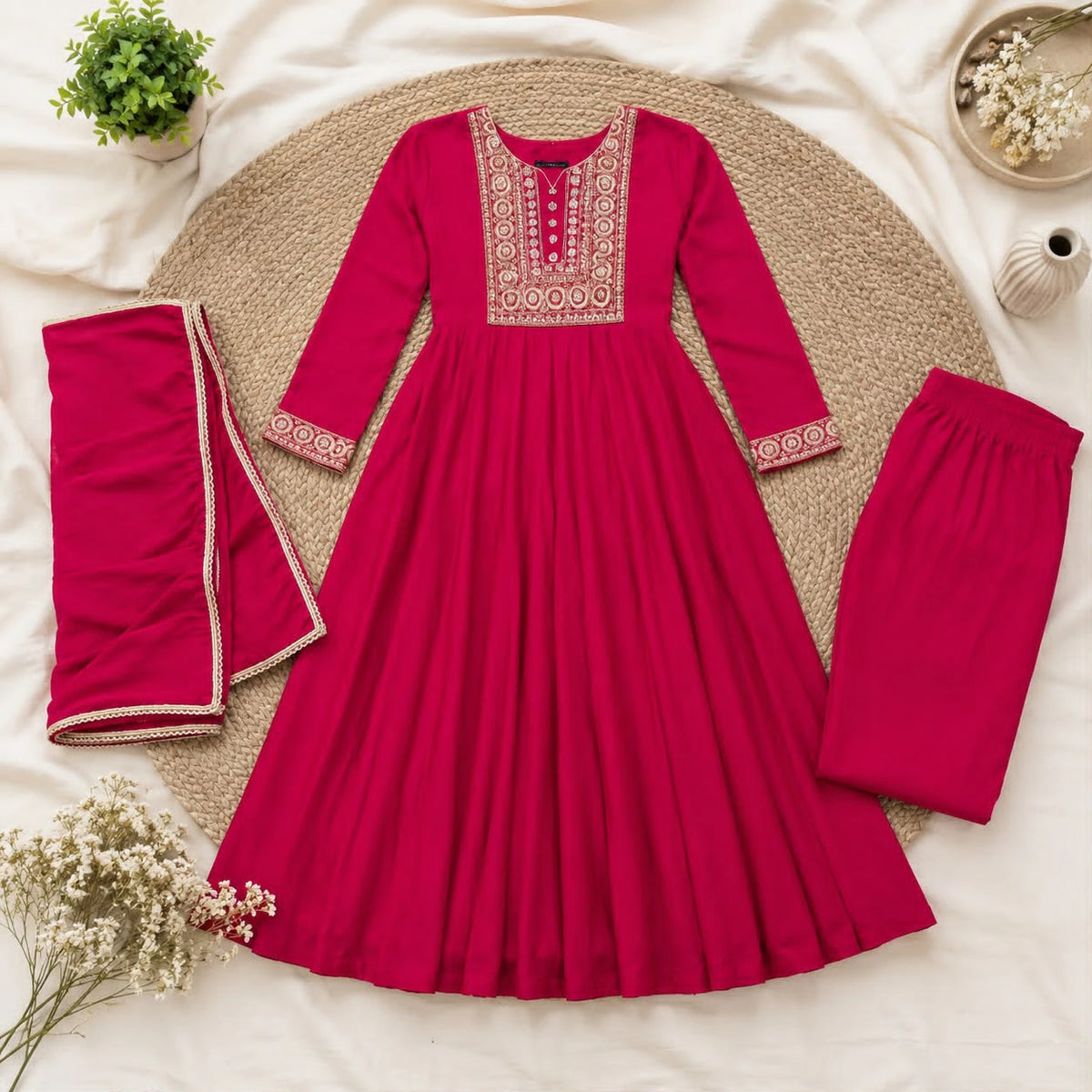 Mehrab Designer Anarkali Suit Set with Gold Embroidery 6