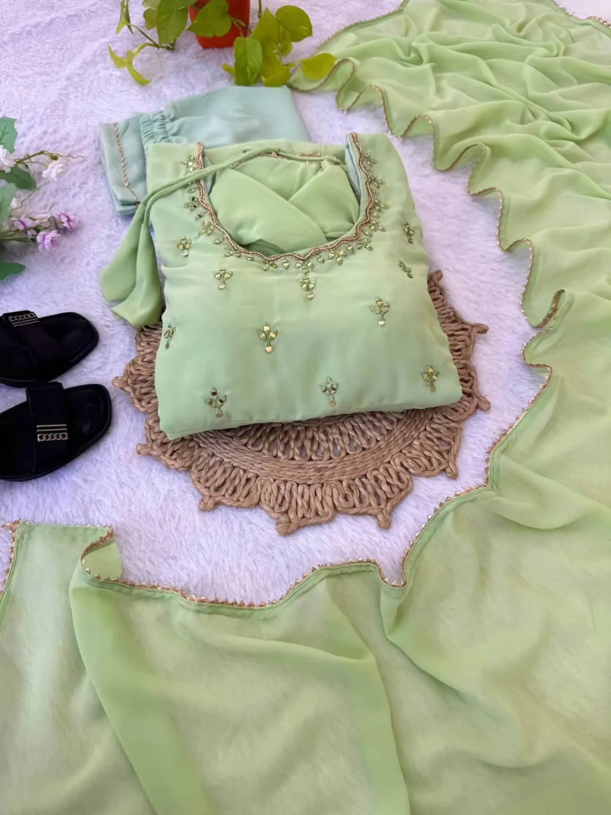 👑🌸Premium Georgette Minnale Anarkali Set With Bottom & Dupatta🌸👑 5