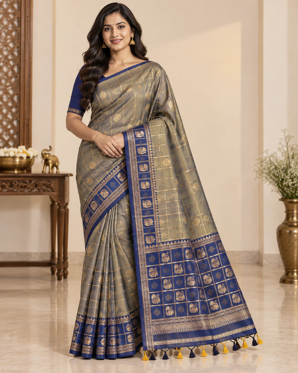 Soft Silk Saree with Blouse 5