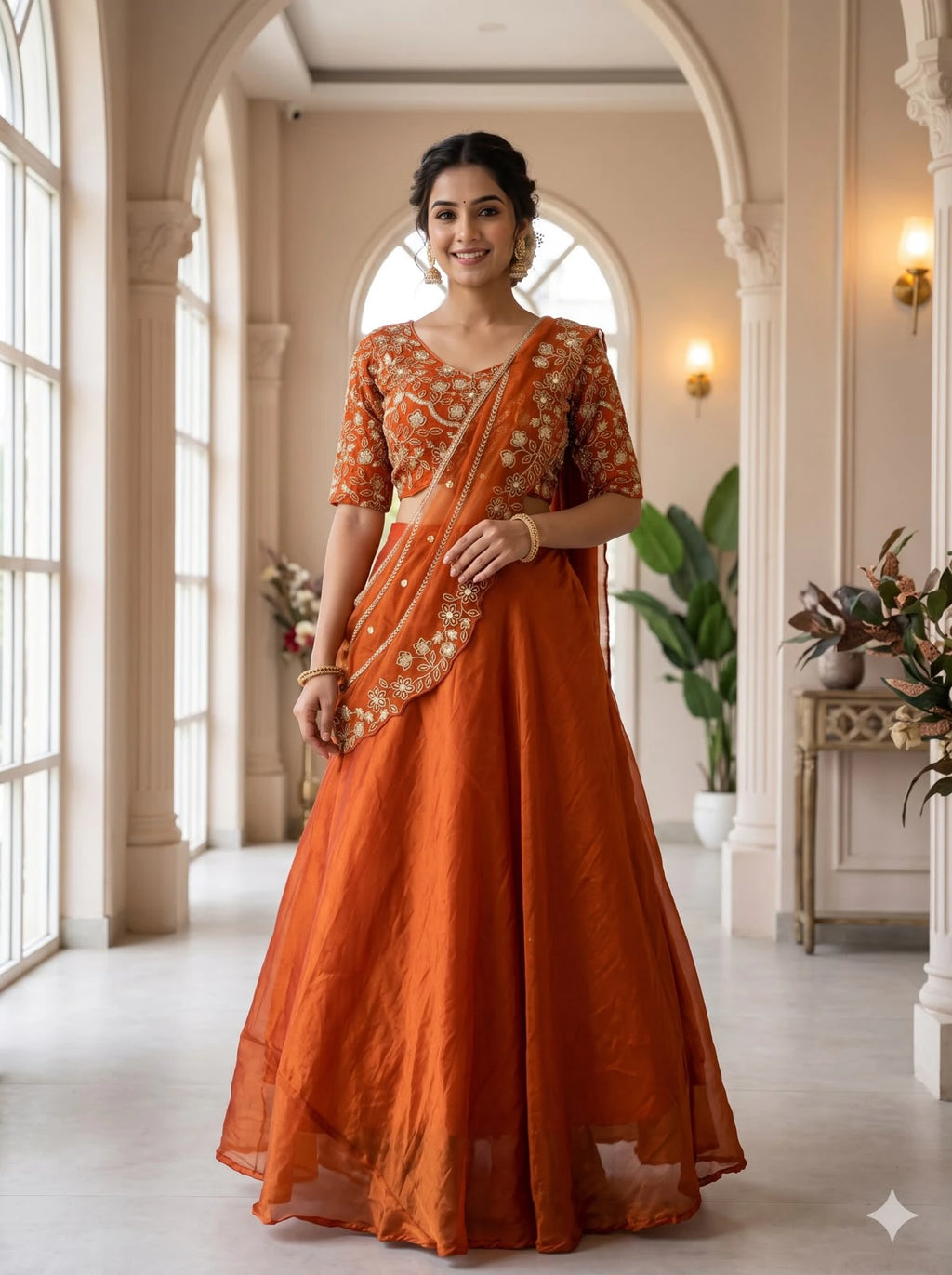 Fandy Satin Lehenga Saree 1
