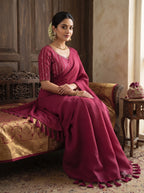 Elegant George Saree with Matching Blouse 3