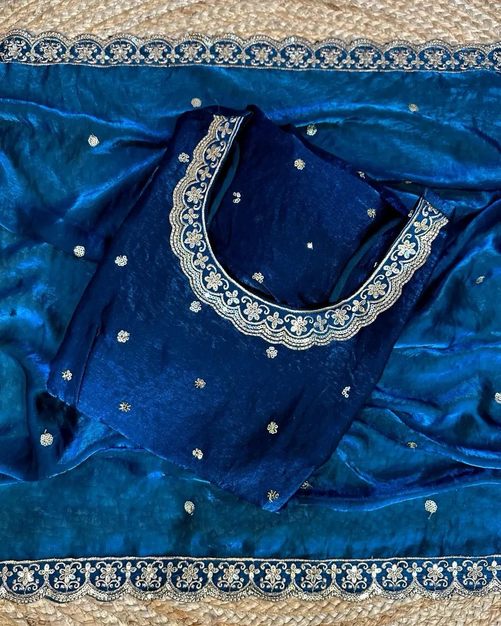 ❤️❤️Trending Space Silk Rich sequence embroidery Gown With Dupatta 💜💜 5