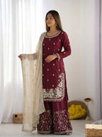 Silk Embroidered Kurta Set 2