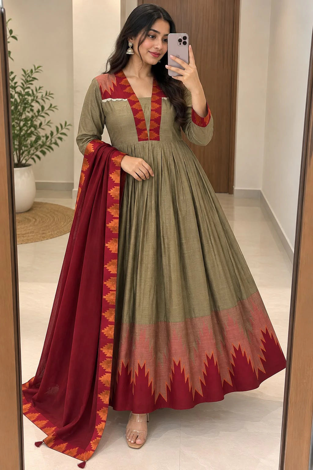 Cotton Spun Silk Anarkali 5