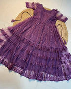 😍Beautiful Elegant Flower Embroidery Sequence Work Frocks😍 5