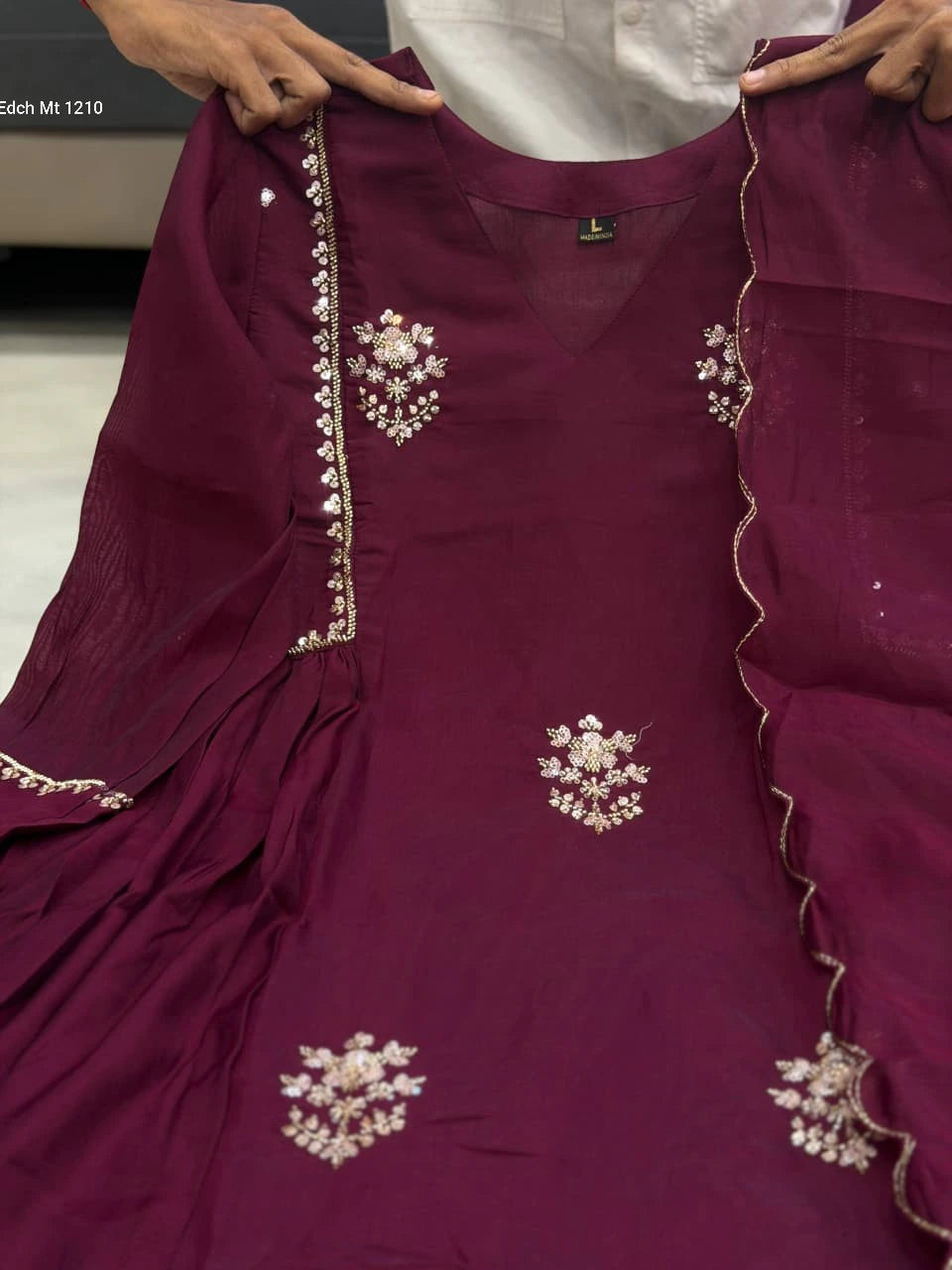 Mul Chanderi Anarkali Kurti Set 2