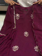 Mul Chanderi Anarkali Kurti Set 2