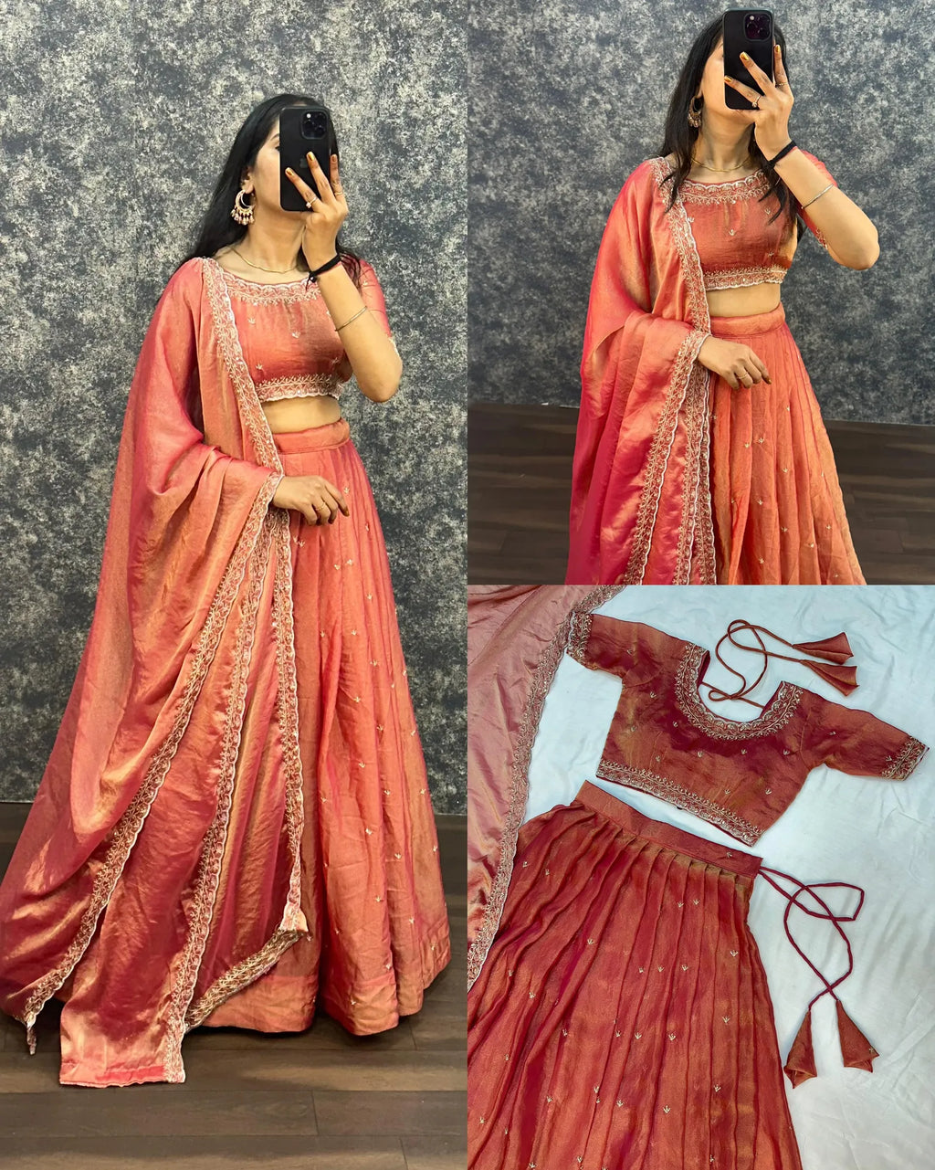 Traditional Tissue Silk Lehenga Choli Set 7