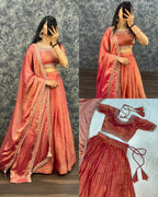 Traditional Tissue Silk Lehenga Choli Set 7