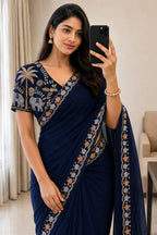 Georgette Embroidered Saree 5