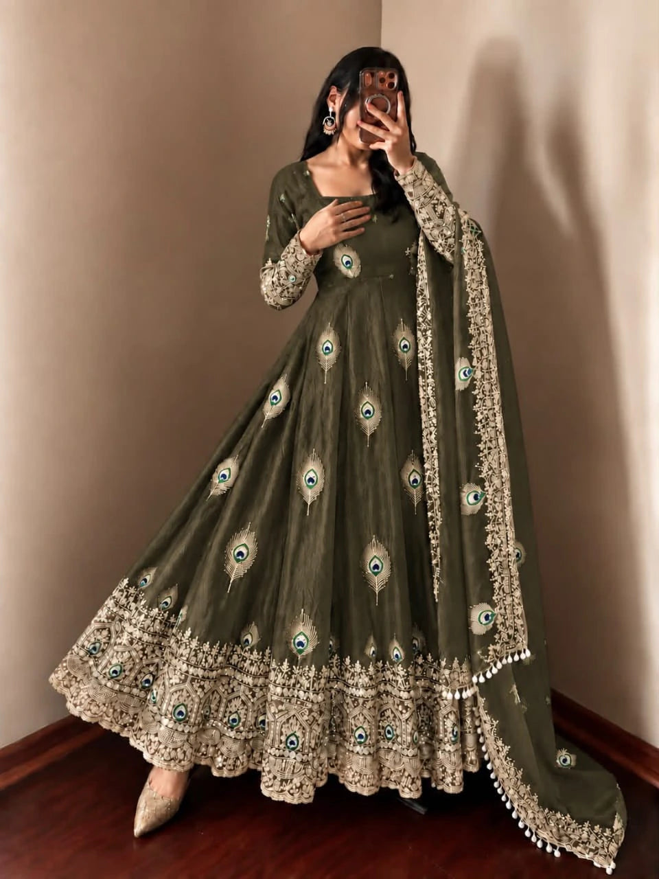 Fendy Silk Embroidered Gown 3