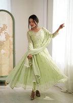 ❤️❤️Premium Sequence Designer Anarkali Three Piece Set😍😍 7