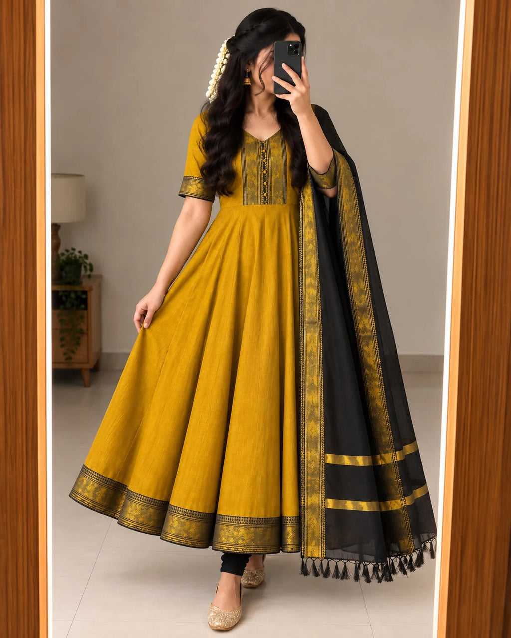 Silk Cotton Anarkali Set 2