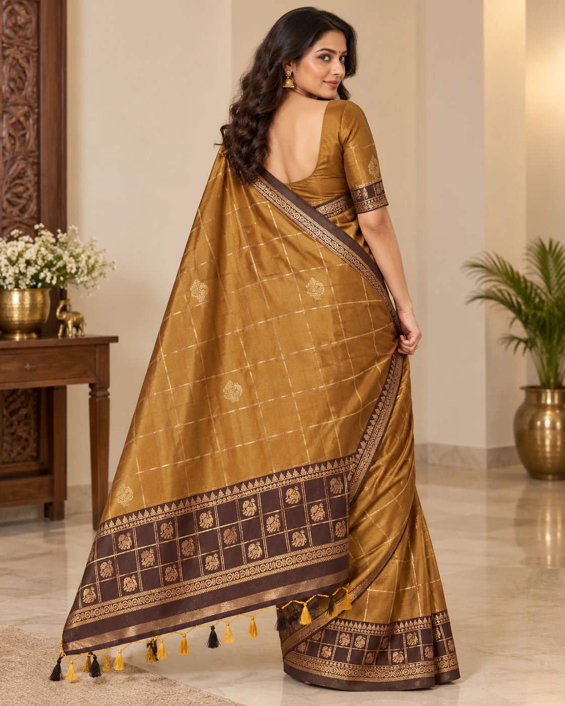 Soft Silk Saree with Blouse 3