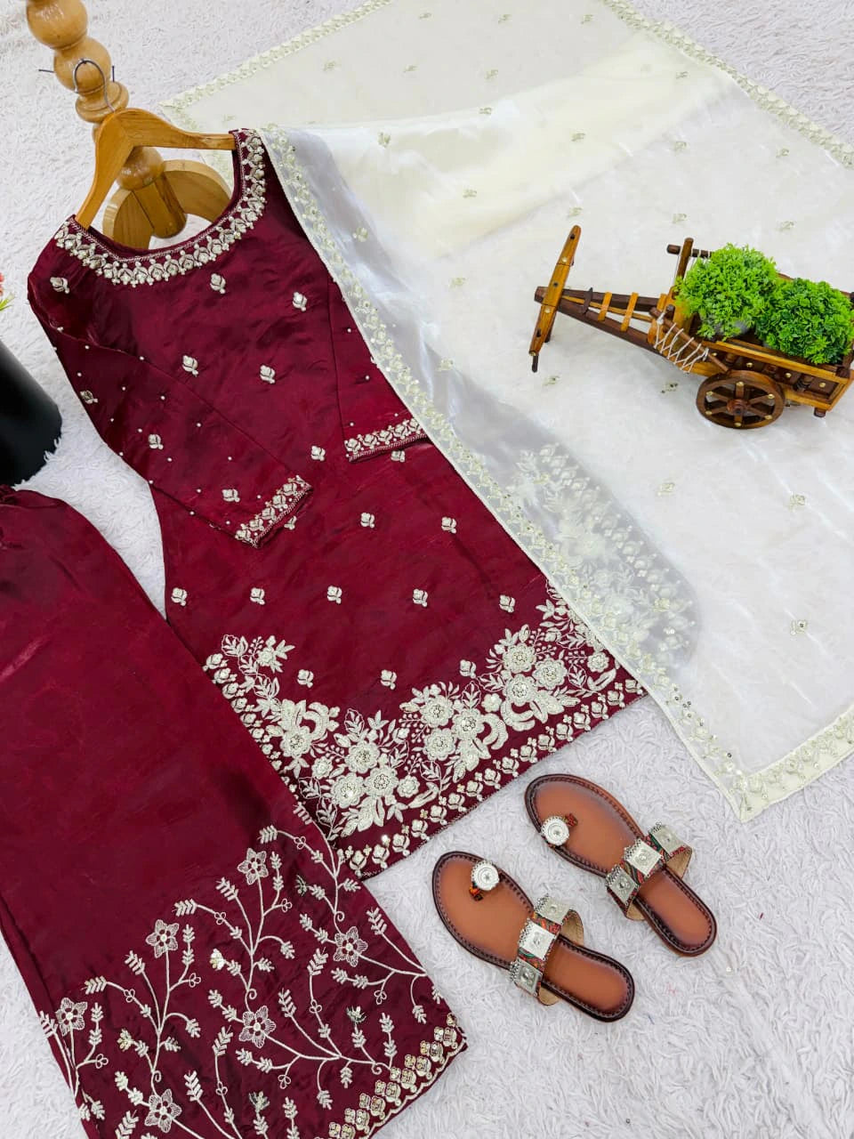 Silk Embroidered Kurta Set 5