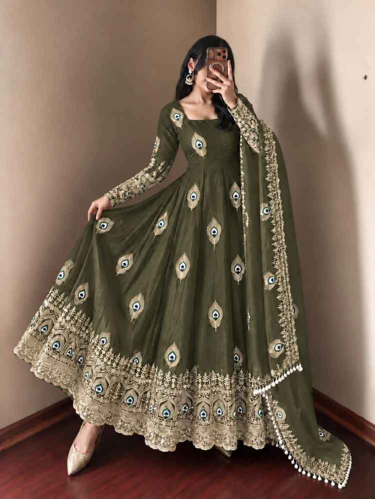 Fendy Silk Embroidered Gown 1