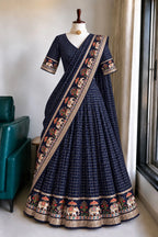 Viscose Zari Woven Lehenga Set 4
