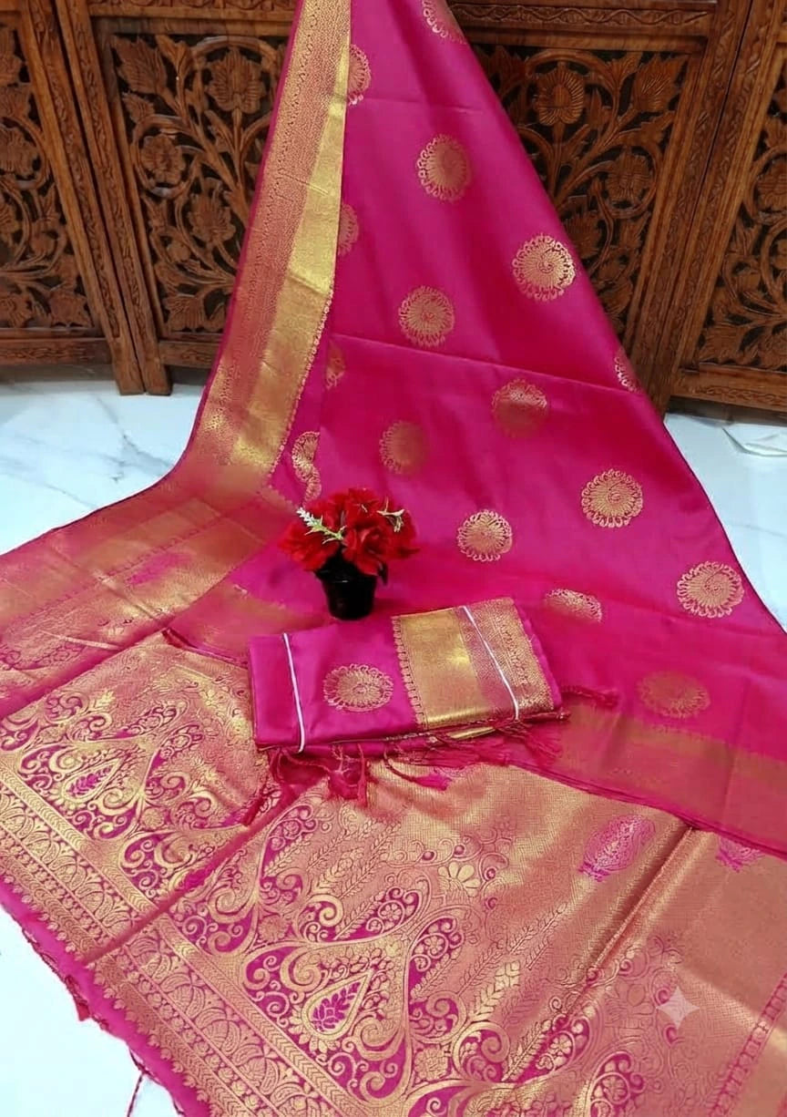 Soft Silk Saree with Blouse 3